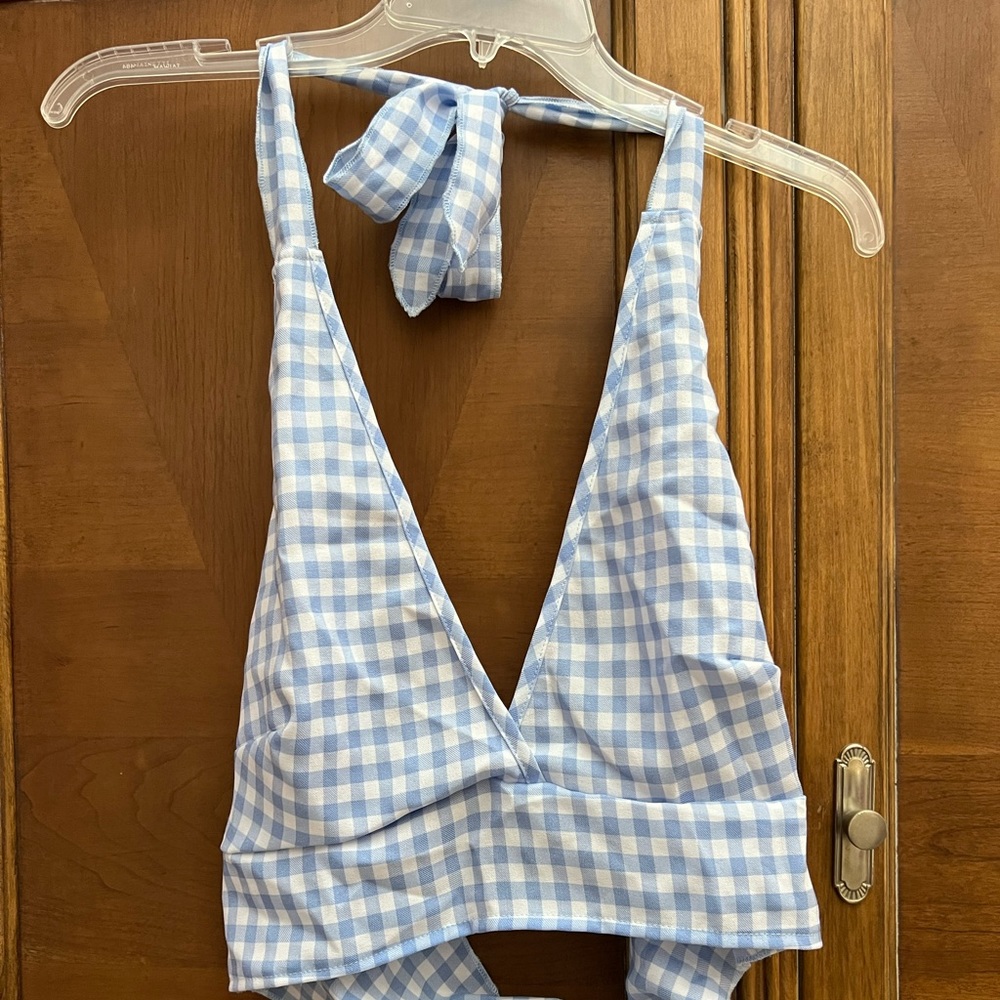 Gingham Halter Top